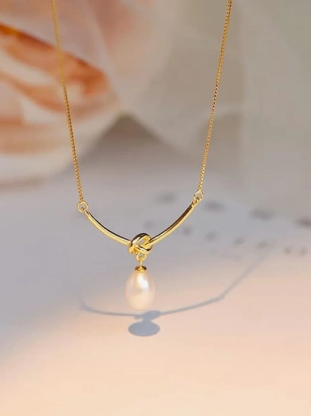 18k Gold Plated & Sterling Silver Freshwater Pearl Necklace